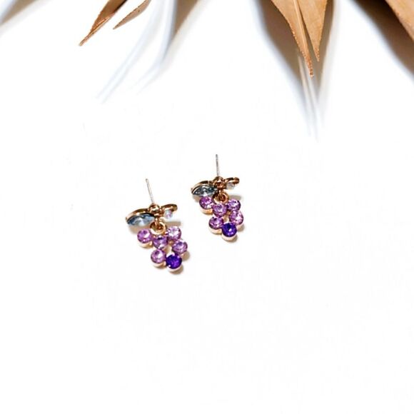 Grape stud earrings #850 - Picture 3 of 4